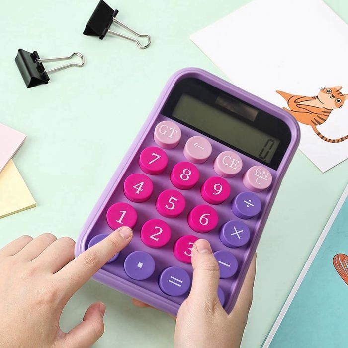 DEX Duokon Calculatrice à gros boutons Calculatrice à 12 chiffres grand