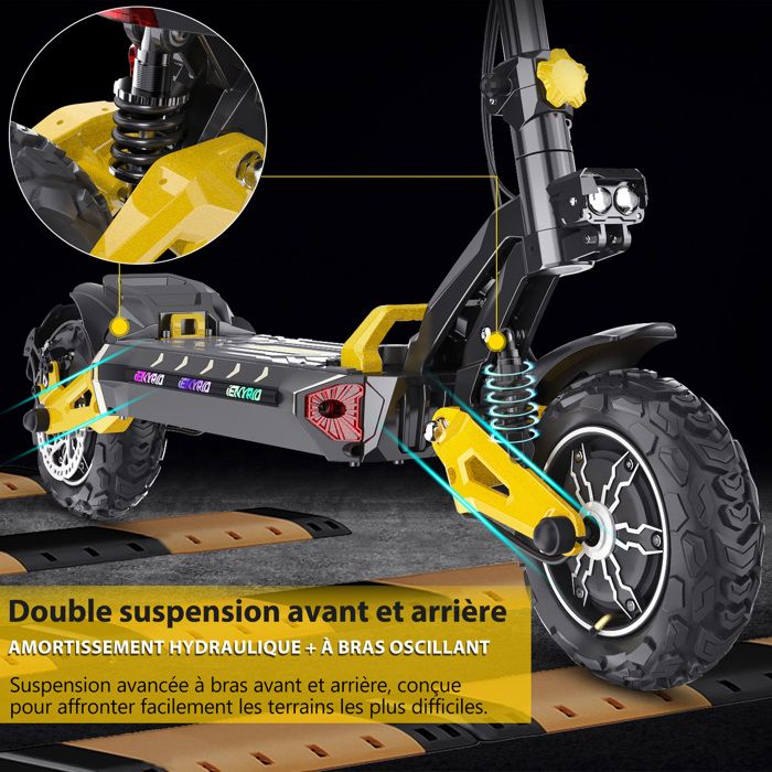 Trottinette électrique IENYRID ES1 – Double Moteur 2400W, 48V 20.8Ah, 60 Km/h, Tout Terrain