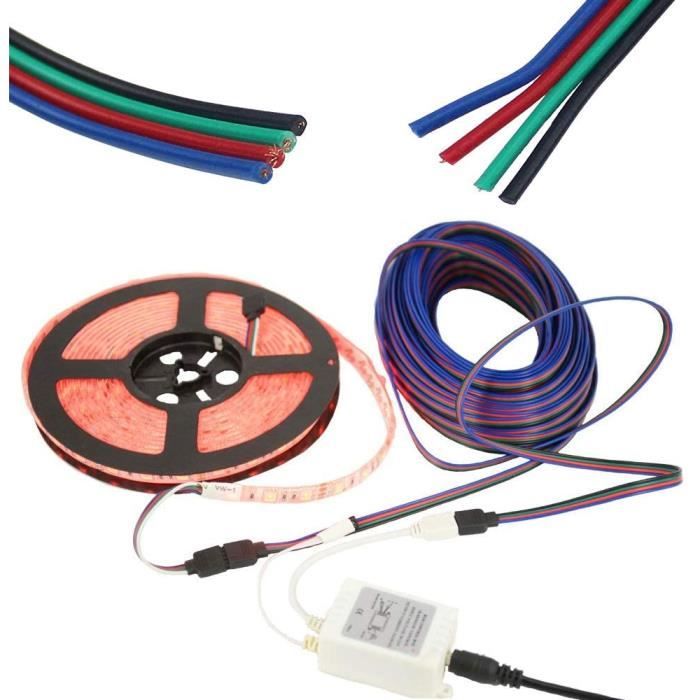 Rallonge câble avec connecteur 4 Broches pour Ruban Bande de LED