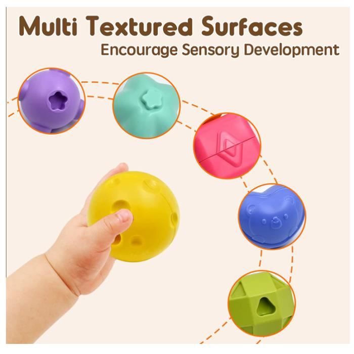 NYOBABE Jouet Montessori Sensoriel 2 En 1 - Œufs Lumineux 7 Couleurs + 4 Textures, Veilleuse Anti-Stress Bébé Dès 6 Mois
