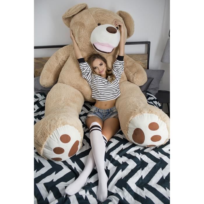 Gros nounours géant couleur crème je t'aime » 190 cm 