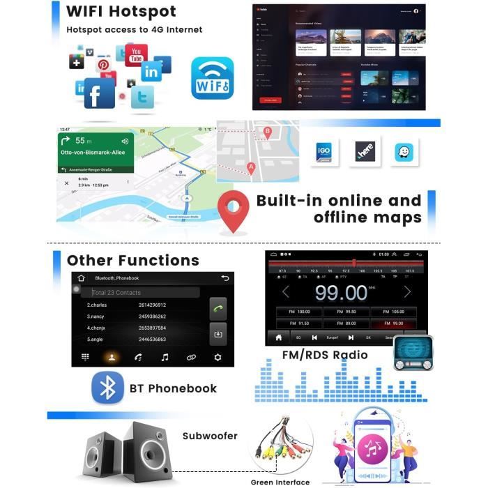 2+32GB] Hikity Android GPS Autoradio Fiat Panda 2013-2020 sans Fil CarPlay  Android Auto, 6,2 Pouces Écran Tactile Auto Radio [1267] - Cdiscount Auto