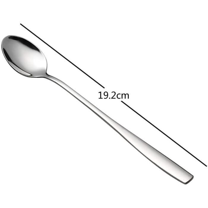 Ensemble De 8 Cuillères à Café à Long Manche En Acier Inoxydable Au Design Moderne~p124874782