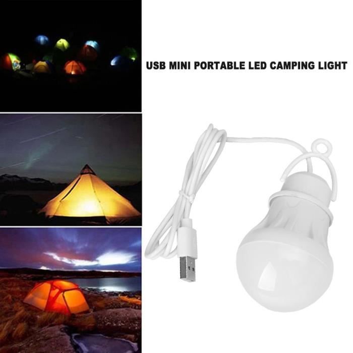 Mini lampe de Camping Portable USB 5V Mini ampoule Camping en plein air  randonnée lumière de lecture pour le dîner po,LAMPE A POSER - Cdiscount  Sport