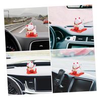 2 Figurines Chat Maneki Neko Solaires - Décoration Japonaise Porte-bonheur Avec Bras Qui Bougent - Pour Maison, Bureau, Voiture - Blanc