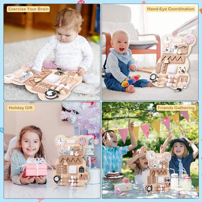 Planche Montessori InLoveArts – Motricité Fine, Voyage, éducatif – 1-3 Ans – Contreplaqué, Bords Arrondis – Cadeau