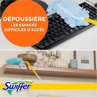 Swiffer Duster Plumeau Recharges, 18 Unités, Attrape et Retient 3x Plus de Poussière et Cheveux qu'un Plumeau Traditionnel, Efficace contre 100% des Poussières, Manche Vendu Séparément
