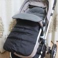 Chancelière universelle pour poussette, housse de siège en coton pour poussette de bébé, sac de couchage,chaude, Noir&Gris-0