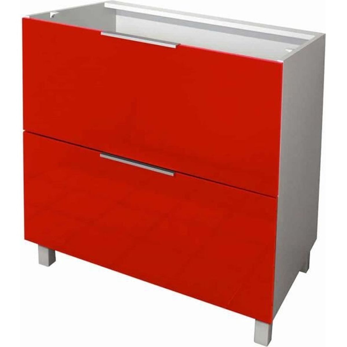 MOB caisson bas de cuisine 13 tiroirs - 13cm - Rouge - Achat MOB caisson bas de cuisine 13 tiroirs - 13cm - Rouge - Achat