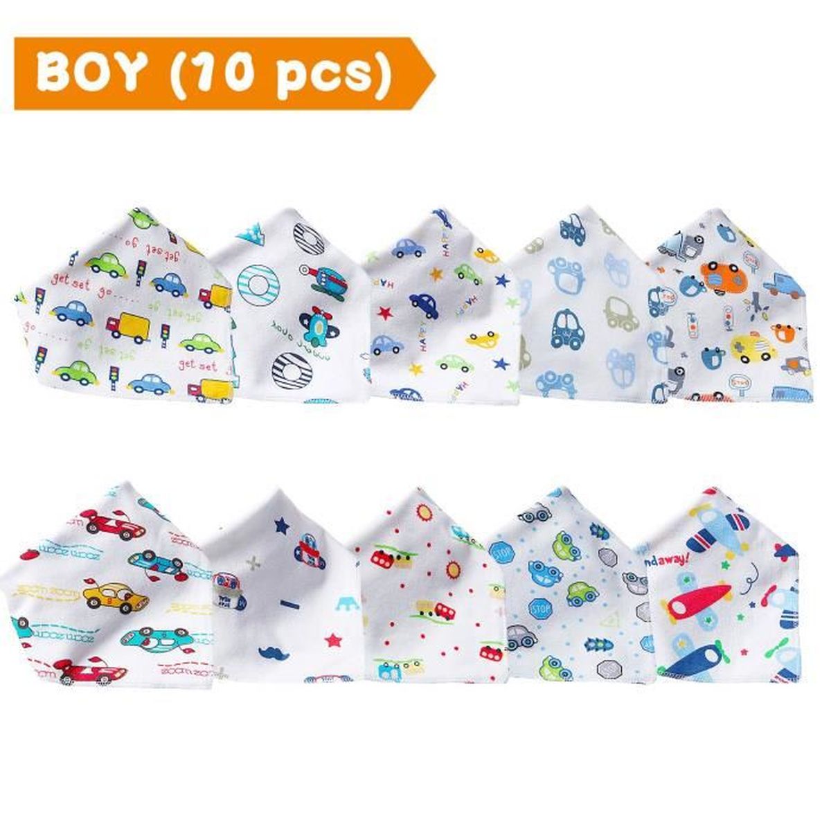 Lot De 10 Bavoirs Bandana En 100 Bavoir Coton Avec Imprime Recto Verso Pour Bebe Garcon Bleu Bavoir Bebe Garcon Achat Vente Bavoir 8710601795640 Soldes Sur Cdiscount Des Le 20 Janvier Cdiscount