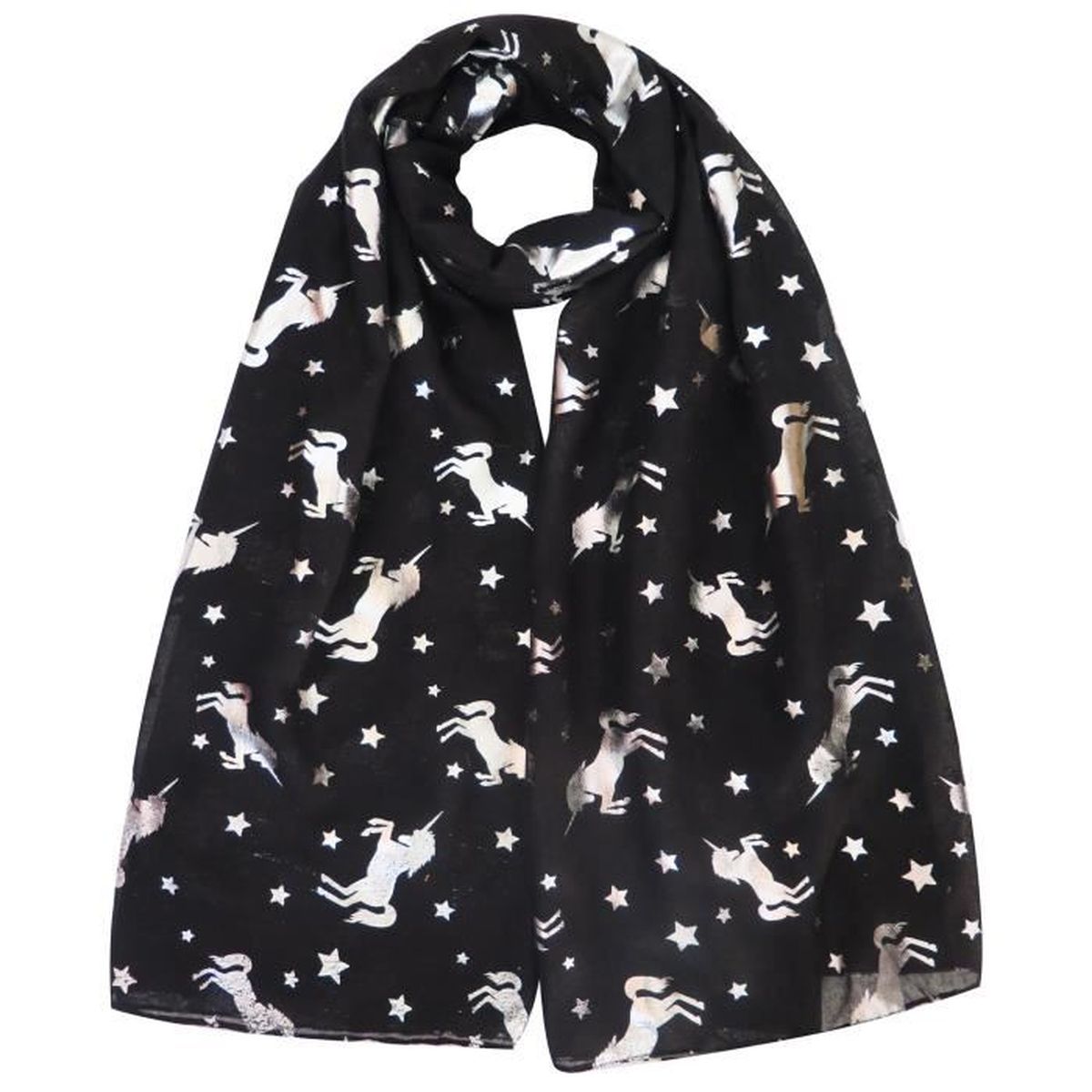 Lina & Lily - Châle écharpe Foulard Femme Licorne, Léger Et Doux Pour Toutes Les Occasions