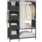 BAKLON Armoire de Rangement Penderie Garde-Robe Avec 4 Boites en Tissu 170x105x45cm - Noir