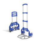 CALDION Chariot de Transport Pliable en Aluminium Charge 175lbs,Diable Pliable- Chariot Pliable pour Bagages, Voyage, Shopping, (Bleu)