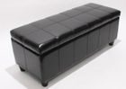 Banc banquette de rangement en cuir reconstitué noir - Décoshop26 - BAN04012 - Grande capacité de rangement
