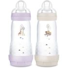 Lot de 2 Biberons - MAM - Easy Start - Anti-colique - 320 ml - Tétine débit 3 - Lilas + Sable