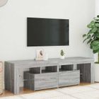 vidaXL Meuble TV avec lumières LED Sonoma gris 140x36,5x40 cm, support tv, armoire média, armoire hifi, unité tv, unité 822642