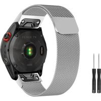 Bracelet ZoRoll QuickFit 26mm en acier inoxydable pour Garmin Fenix 7X/6X/5X GPS