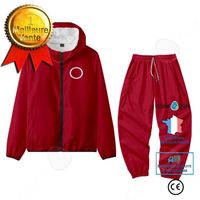CONFO® Squid Game Squid Game Jacket Male Maine Park Hae Soo Même Sportswear Col montant Zipper Sweatshirt Set Round Red Sweatshirt S