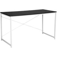 WOLTU Bureau d’ordinateur, Table de bureau en bois et acier, Table de travail, 120x60x70 cm, Noir