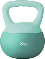 Kettlebell SPORTNOW 10 Kg – Souple, Poignée Antidérapante, Remplissage Sable Métallique – Vert Menthe Et Gris