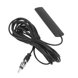 Amplificateur Signal Antenne Voiture FM/AM - Connecteur DIN, Câble 3 M - Compatible Plupart Autoradios 12V - Améliore Réception Radio - 5