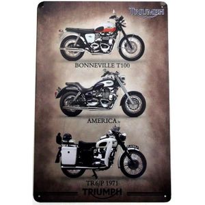 Réplique PLAQUE de RUE MOTO AUTO TRIUMPH en ALU 20x30cm 