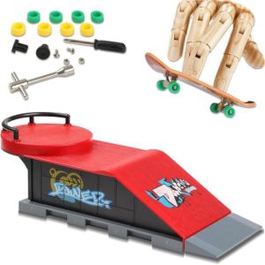 FINGER SKATE - BIKE  Finger Skateboard Rampe Set - Mini Finger Skate Park Kit - Rampes de Skatepark - Blanc