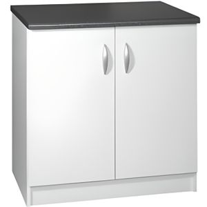 MEUBLE SOUS-ÉVIER Meuble cuisine bas 80 cm sous évier OXANE blanc