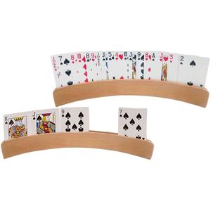 CARTES DE JEU Lot de 2 supports en bois pour cartes à jouer en forme de poker Pour enfants adultes et personnes âgées