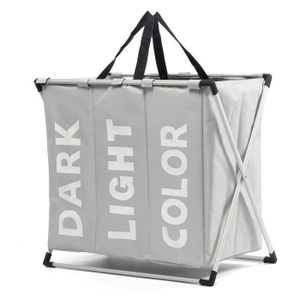 Sac de Grande Taille Panier /à Laver Sac de Voyage Sac /à Cordon Sac /à Linge Sale Pliable pour Machine /à Laver Gris de Couleur TRIXES Laundry Basket