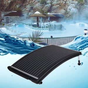 CHAUFFAGE DE PISCINE Panneau de piscine courbé de chauffage solaire - YES VGEBY - NEUF 110x65 cm - Noir - PEHD, PC, aluminium