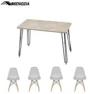 TABLE À MANGER COMPLÈTE Ensemble de table et chaises MENGDA - Bois et méta
