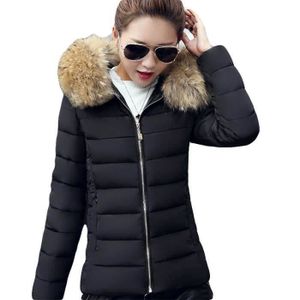 Doudoune Femme Noir Avec Capuche Fourrure Cdiscount