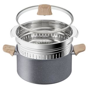 Set de 3 casseroles Qulinox Pro -Triple fond - acier inoxydable - 16 + 18 +  20 cm - Argenté