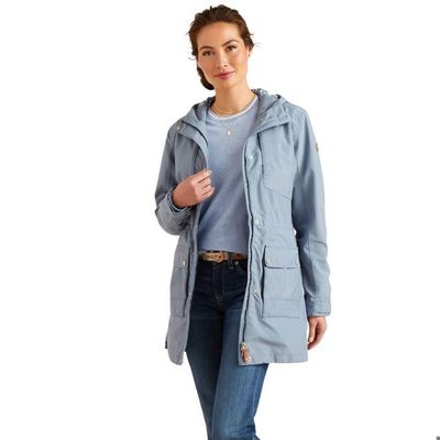 Veste Ariat Femme XS - Bleu Plaid Léger Capuche - État Correct