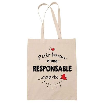 Cadeau Tante Original Tote Bag Planetee 'Bazar D'une Tata D'amour' - Cadeau Humour Tante - Sac Cabas Réutilisable Cadeau Nounou