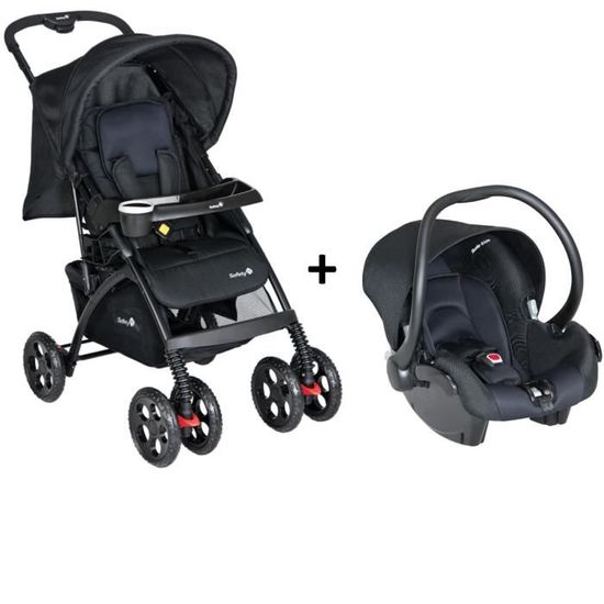 Poussette multiple SAFETY 1ST Tandem Duodeal full black Pas Cher 