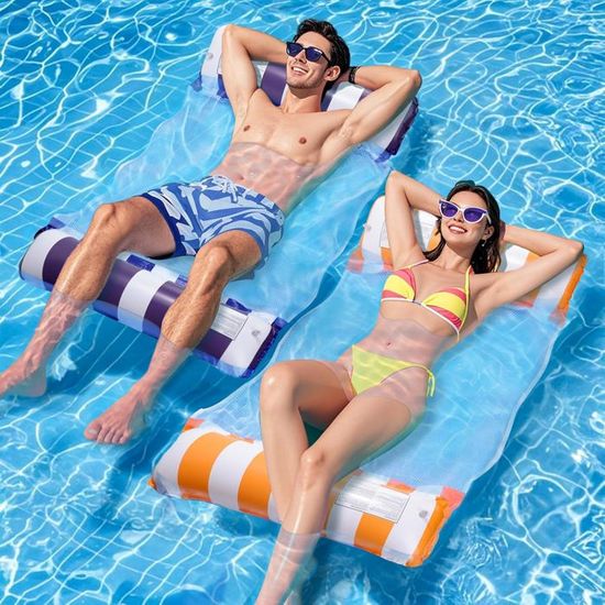 Hamac Gonflable Piscine Adulte - 2Pcs Flotteur Multifonction Pour Plage & Piscine