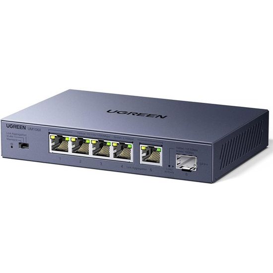 Switch Ethernet 2.5G 4 Ports + 2 Ports 10G – Hub Réseau Non Géré Sans Marque