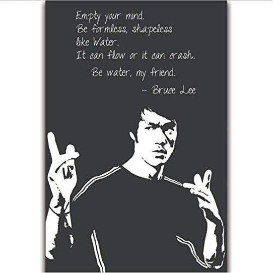 Bruce Lee Citation De Motivation Kungfu Etoile Mur Art Peinture Imprimer Sur La Soie Affiche Avec Cadre 30x40cm 5781 Cdiscount Maison