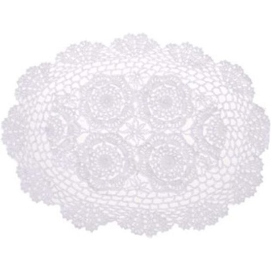 6 Napperons En Coton Crochetés Main - Blancs - Artisanat Français - Service 'Les Chouettes'