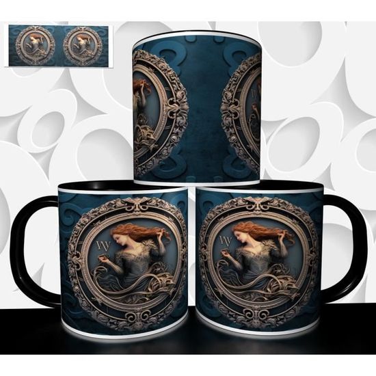 Mug Tasse à Café Personnalisé Signe Astrologique Poissons - 325ml Céramique Blanche - Neuf