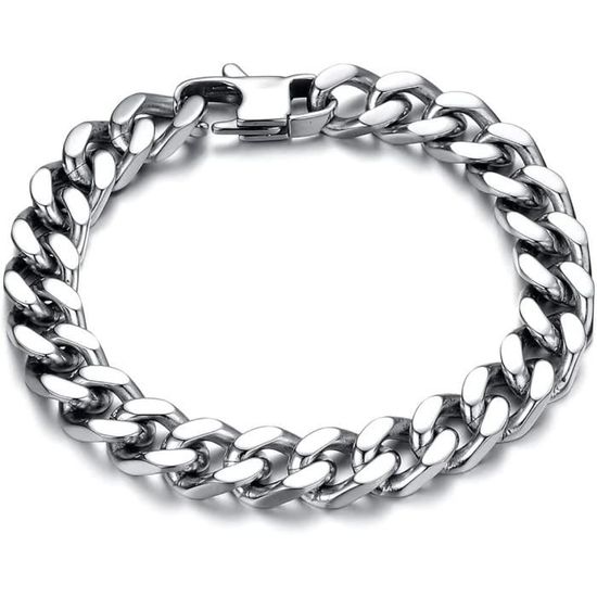 Bague Homme Fermée Chaîne Acier Inoxydable - Couleurs Argent, Or, Noir, Gris, Tailles 54 à 72
