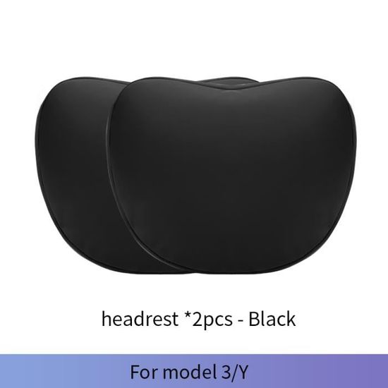 Coussin D'appui-tête Green Drive Pour Tesla Model 3 & Y – Mousse Mémoire De Forme Noir – Installation Facile Et Confort Longue Route