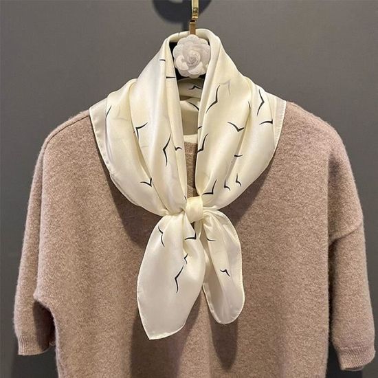 Écharpe Carrée Imprimé Léopard - Foulard En Soie Pour Femmes 48x48 Cm, Polyvalent Bandeau/foulard/accessoire Cheveux - Style Rétro