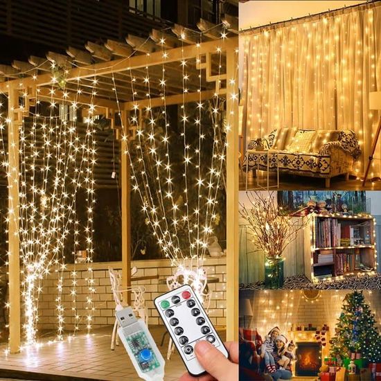 Guirlande Lumineuse Noël 30m 300 LED Multicolore - 8 Modes, IP65 Étanché, Mémoire & Minuterie 6h, Décoration Intérieur Extérieur