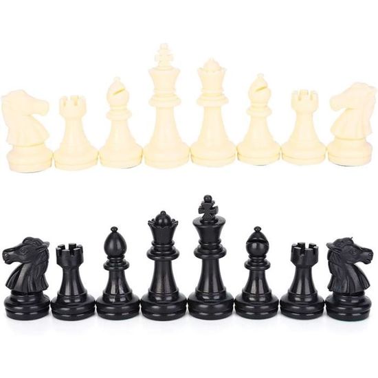 Pièces D'Échecs Triple Poids Tournoi – Set Complet Blanc/Noir 64 Mm Ou 77 Mm, Échecs International Pondéré