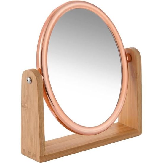 Miroir De Maquillage Double Face Style Vintage - Pivotant 360°, Relief Décoratif - Pour Bureau, Coiffeuse, Cadeau Fille