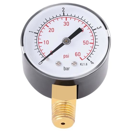 Manomètre Mini 0-160 PSI / 0-10 Bar - Filetage 1/8 NPT, Cadran 40mm, Pour Carburant, Air, Huile, Eau - 7