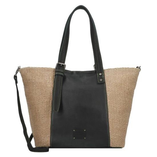 Sac Shopping Moyen Baci & Abbracci - Noir - Toile - Fermeture éclair - Vintage - Italie